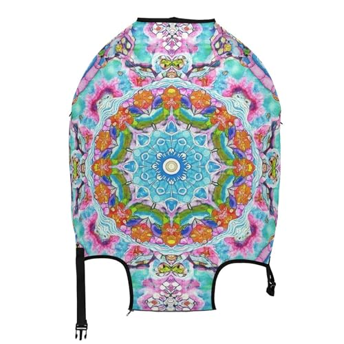 Joisal Luggage Protector Cute Suitcase Covers Mandala Aqua Personalized Cartoon Travel Luggage Accessories, M, Fits 22-24 Inch Case2
