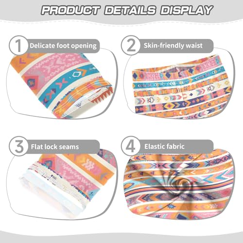 KLL Traditional Tribal Aztec Toddler Girls Cotton Leggings Soft High Waisted Activewear Exercise3