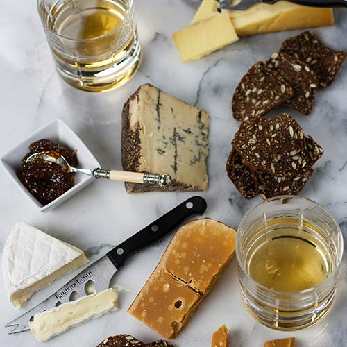 igourmetArtisan Whiskey Cheese Assortment - Caveman Blue, Smoked Cheddar, 5-Year Gouda & Authentic Brie - Perfect Pairings for Bourbon & Single Malts