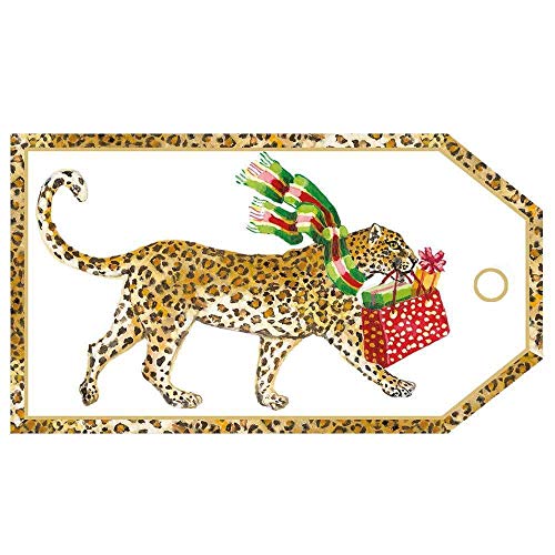 Caspari Hang Tags Snow Leopard Pak 8