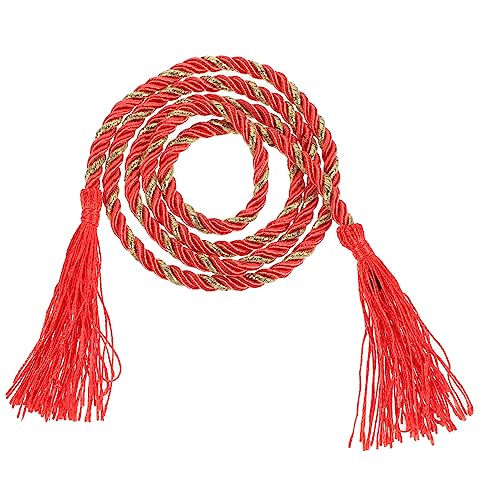 Vintage Tassel Waist Belt for Yukata Kimonos Durable Decorative Japanese Obi Accessory for Women Chic Waistband with Creative Design Easy Tie Waist Sash for Traditional Dress