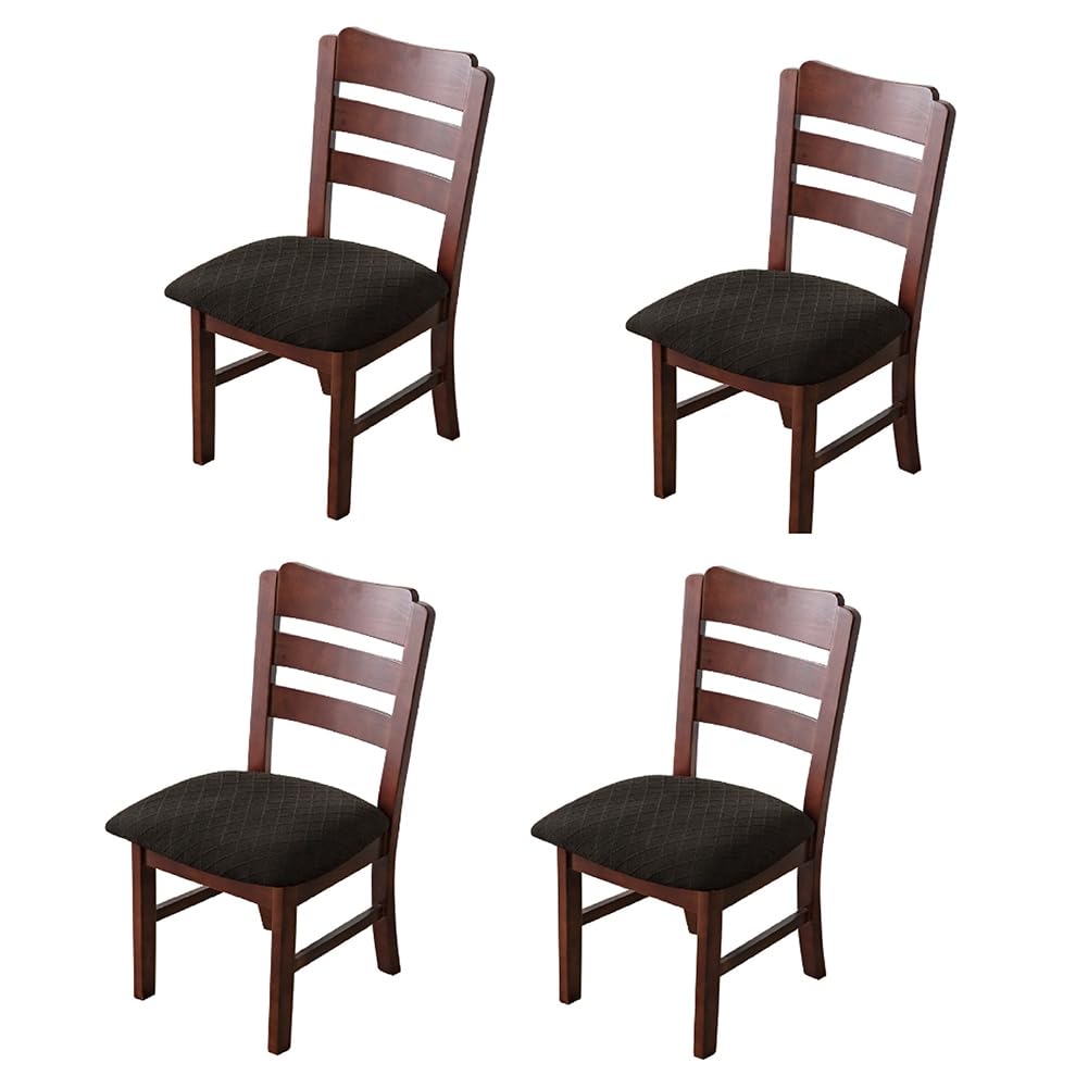 CTRLZS 4 PCS Removable Washable Stretch Jacquard Chair Seat Covers Anti-Dust Dining Room Chair Covers Seat Cushion Slipcovers