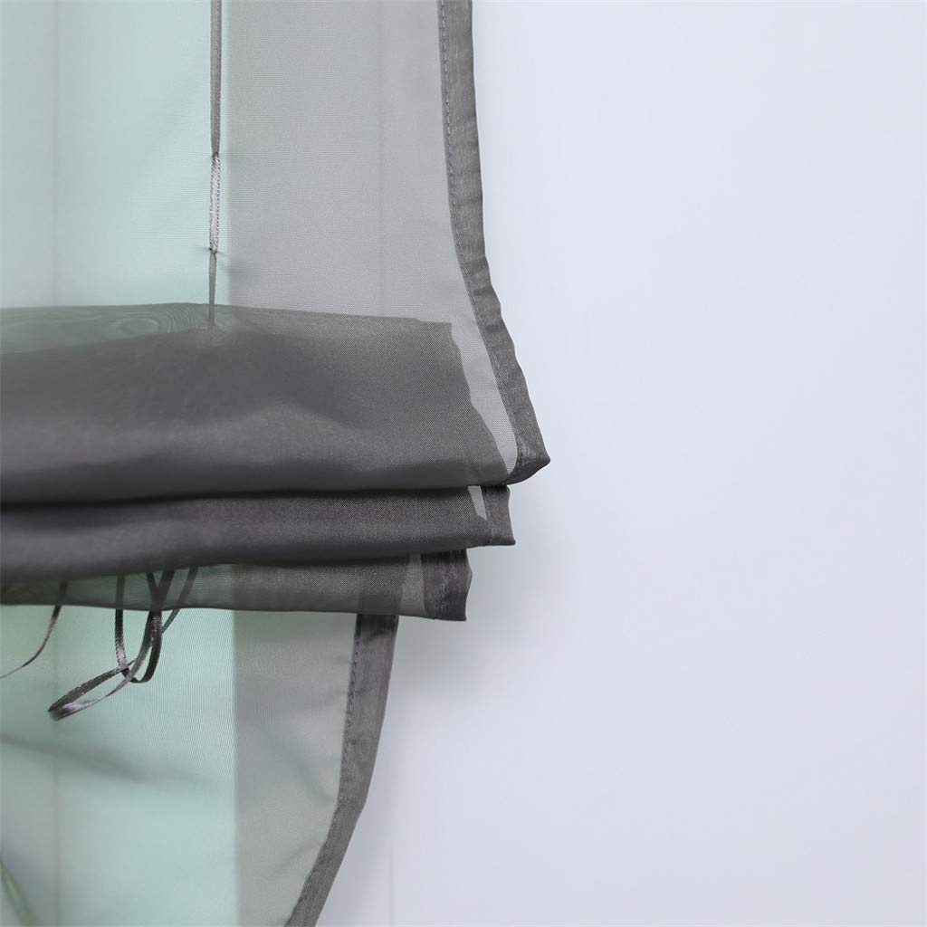 Tenda A Pacchetto In Voile Grigio 100x155cm – Leggera E Trasparente Per Cucina – Con Aste