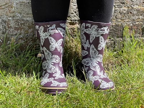 Jileon Mid Calf Rain Boots - Specially Designed For Wide Feet, Ankles or Calves - Half Height Waterproof Durable Wide Calf Rain Boots2