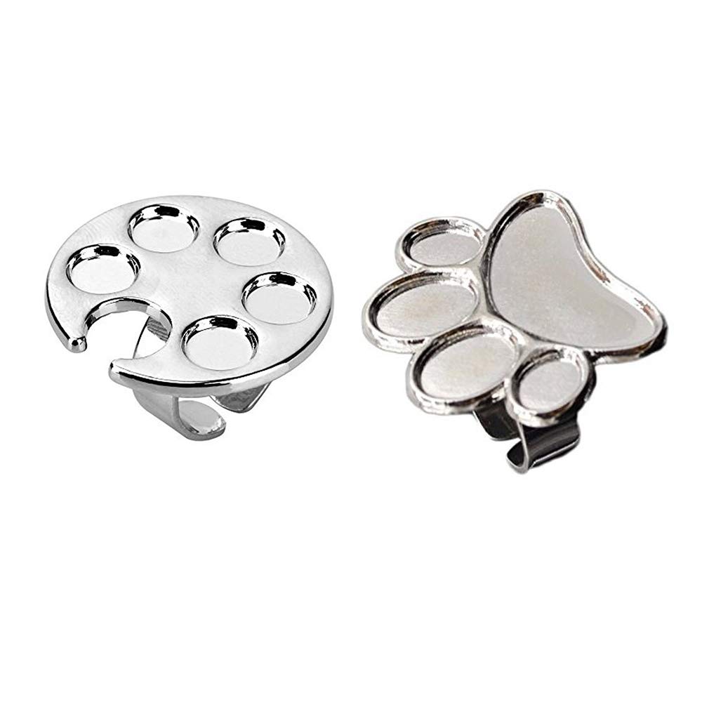 2 Pcs Mini Nail Art Polish Holder Nail Art Palette Rings Mixing Acrylic UV Gel Polish Painting Drawing Color Palette Manicure Tools-image-11