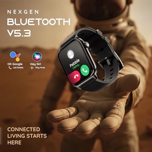 Image of Pebble Cosmos Ultra 2.0 Smartwatch for Men & Women 1.91 inch Infinite Display, Bluetooth Calling, Sleek Ultra-Thin Design Fitness & Sleep Monitor Works with Android & iOS - Obsidian Black
