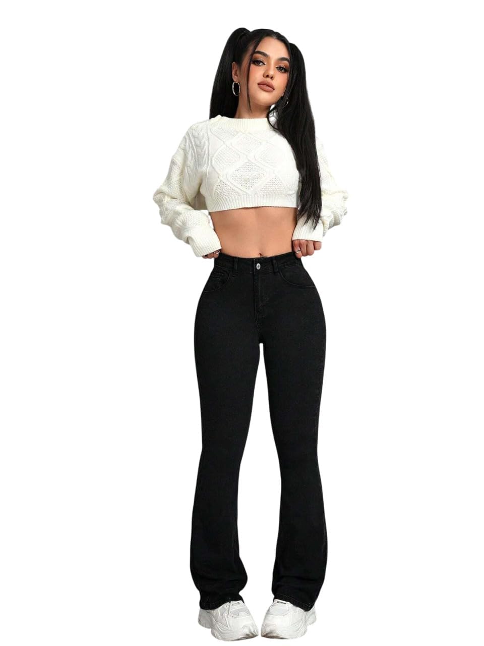 kotty Women's Solid||Fit and Flared Fit||Bootcut Leg Style||Stechable||Casual Jeans-picture-24