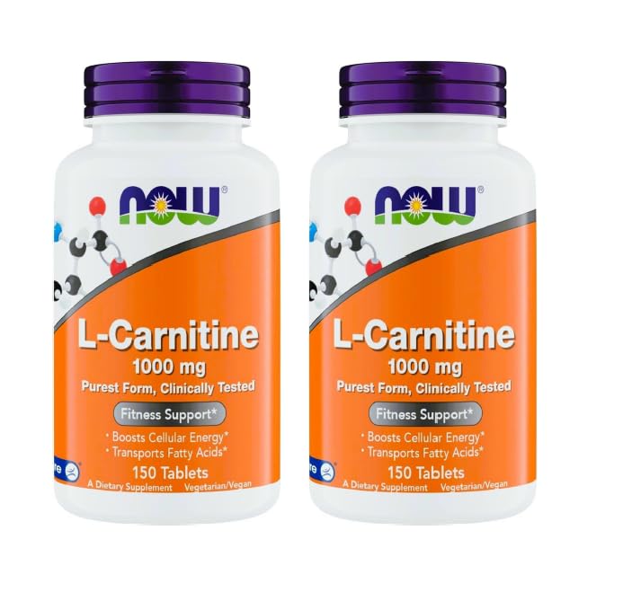 NOW Foods Supplements, L-Carnitine 1,000 mg, Purest Form, Carnipure, Amino Acid, Fitness Support, Tablets, 150 Count Pack of 2 150 Count (Pack of 2)