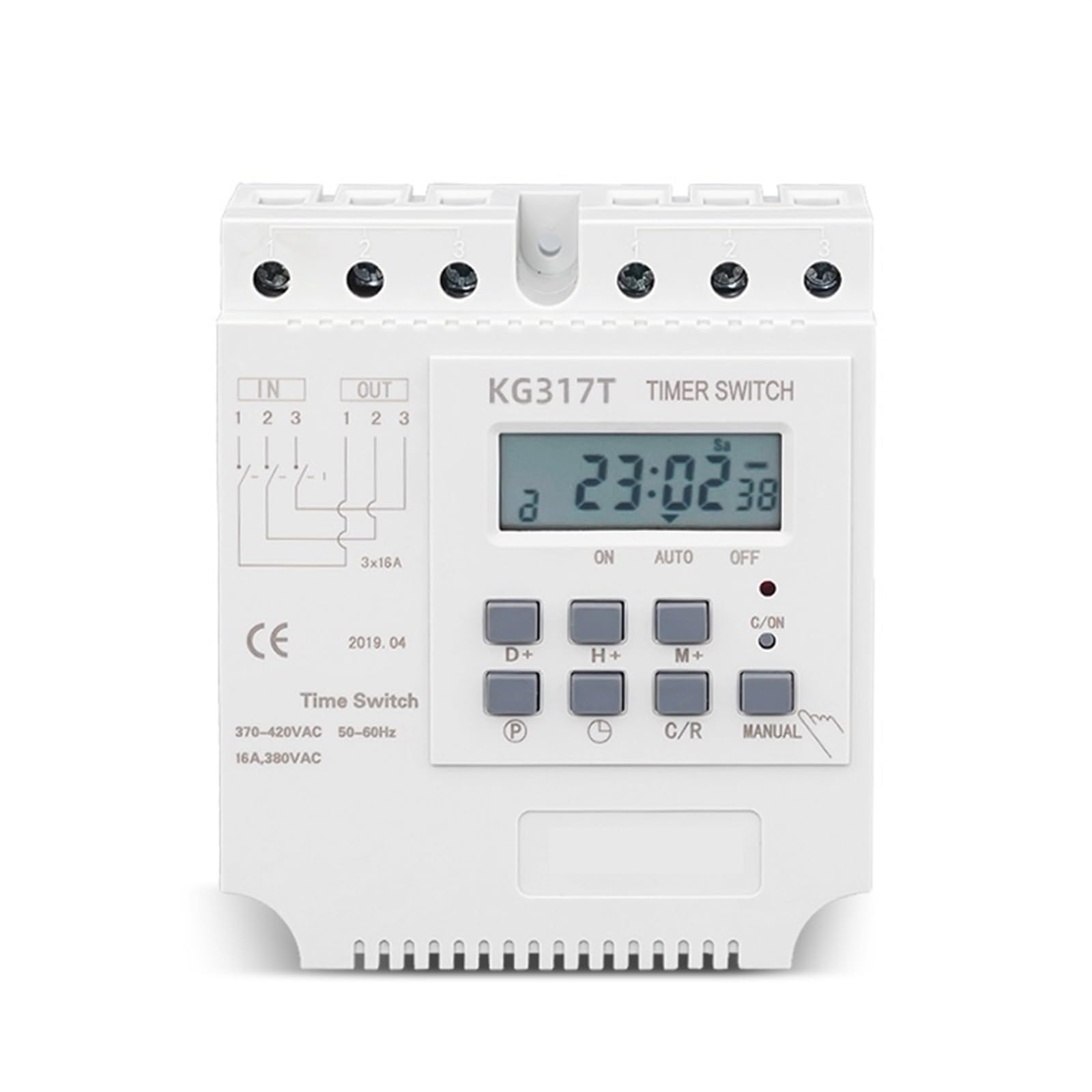 Minuterie numérique triphasée 380V programmable pour stopper le gaspillage d'énergie