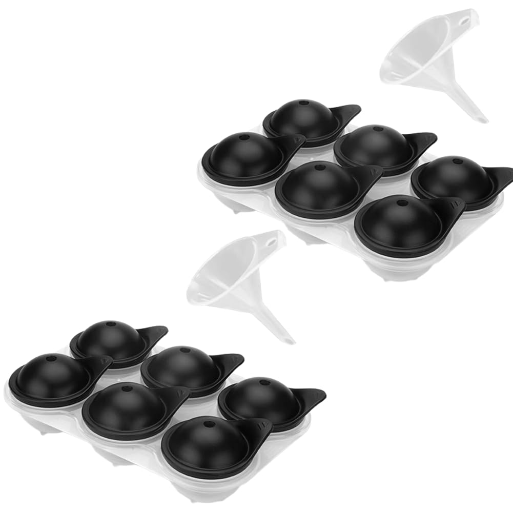 CTRLZS Large Silicone Ice Tray with Lid Round Sphere Ice Ball Maker Quick-Freezing Mold Big 6