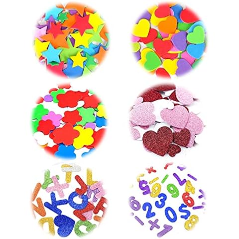 BEIIEB 294 pieces of foam foam stickers with novel shapes, self-adhesive craft foam stickers, shape crafts, letter building Cover