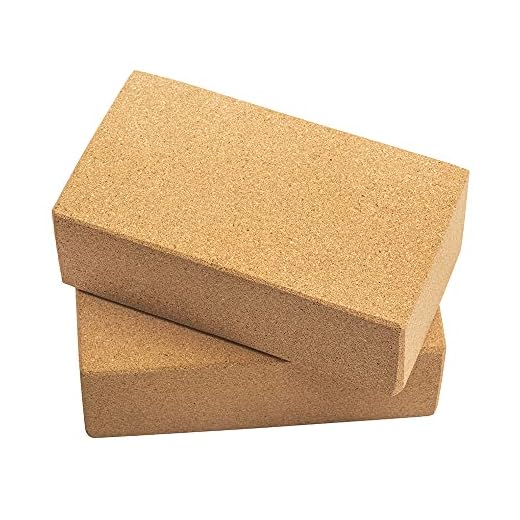 Kavi Cork Yoga Block, Set of 2, High Density, Non-Slippery, Light Weight, Odour-Resistant and Moisture Proof, Size 9 x 5 x 3 in