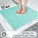 Yimobra Shower Stall Mat Non Slip, 21x21 Inch, Soft Square Bath Mat for Shower with Suction Cups and Drain Holes, Stall Floor Mats for Bathroom, Machine Washable, Bathroom Accessories, Clear Green