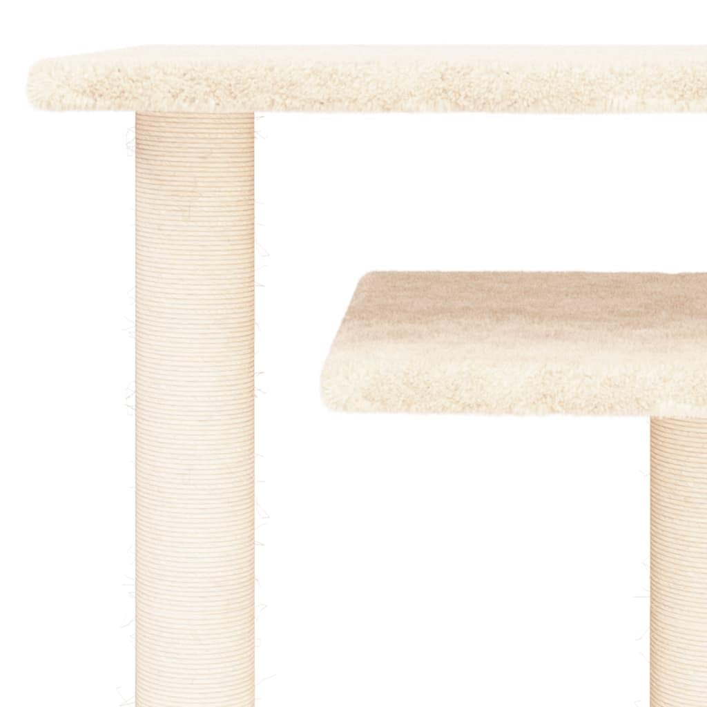 ShGaxin Słupki do drapania dla kota z kremowymi platformami 62,5 cm, drapak dla kota, drapak dla kota, akcesoria dla kotów, wieża dla kota, rozrusznik dla kota, domek dla kota