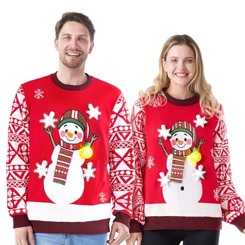 JOYIN Hässlicher Weihnachts-Schneemann-Pullover für Erwachsene,...
