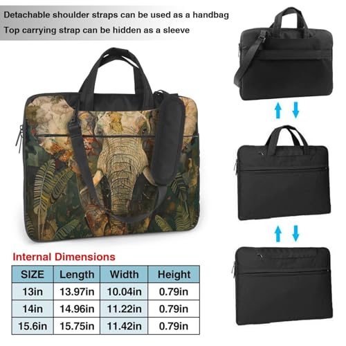 Bolsa para laptop elegante estilo maletín de negocios con estampado de elefante 4