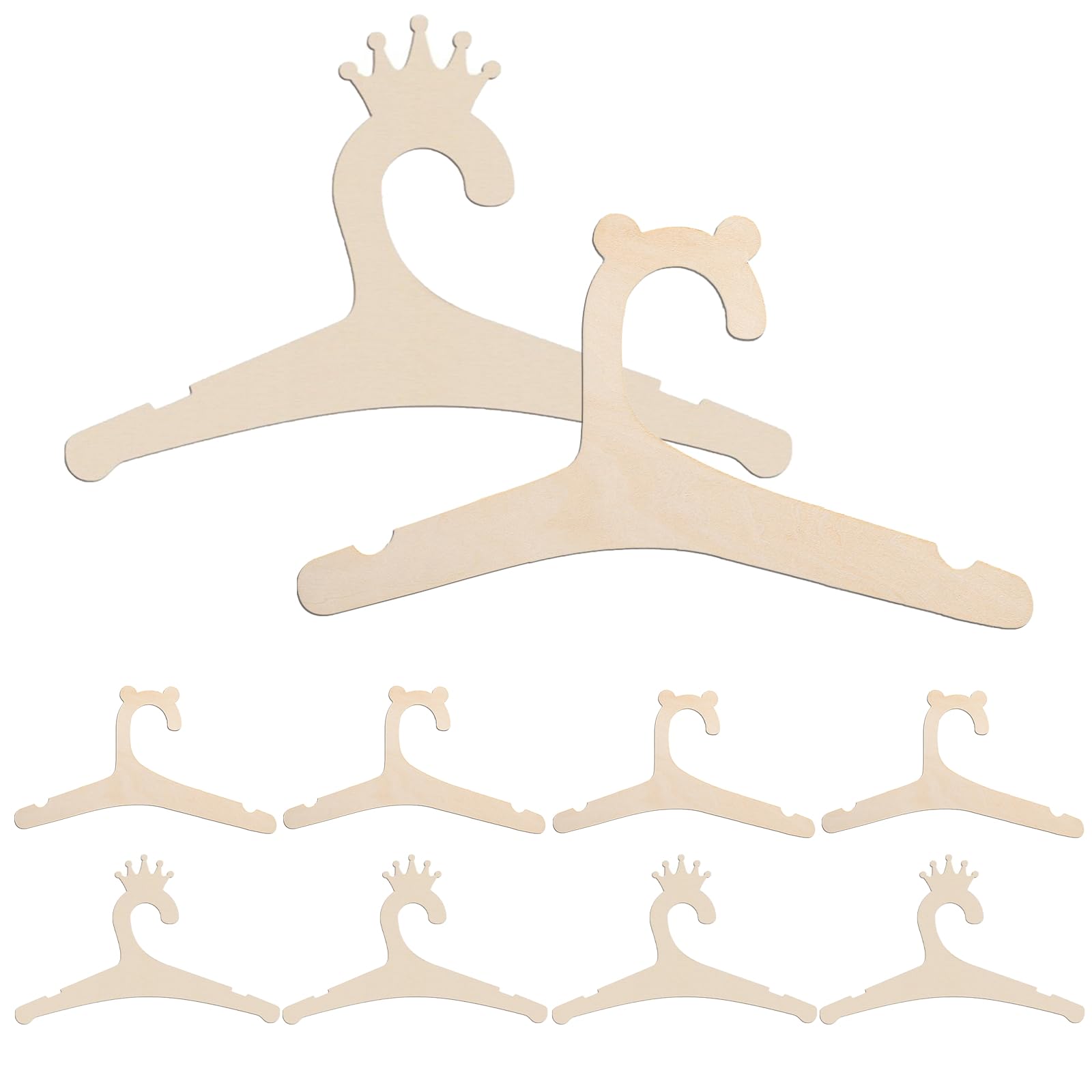 Minfuerang 10 Stück Baby Kleiderbügel aus Holz,Rutschfestes,Kinderkleiderbügel, Haltbares Hängendes Gestell,Kinder-Kleiderständer,Neues Baby-Geschenk (Holz)