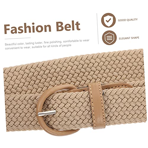 Elastic Woven Fabric Waist Belt for and Women Stylish Braided Stretch Dress Belt with High Elasticity Decorative Casual Corset Waistband Slimming Figure3