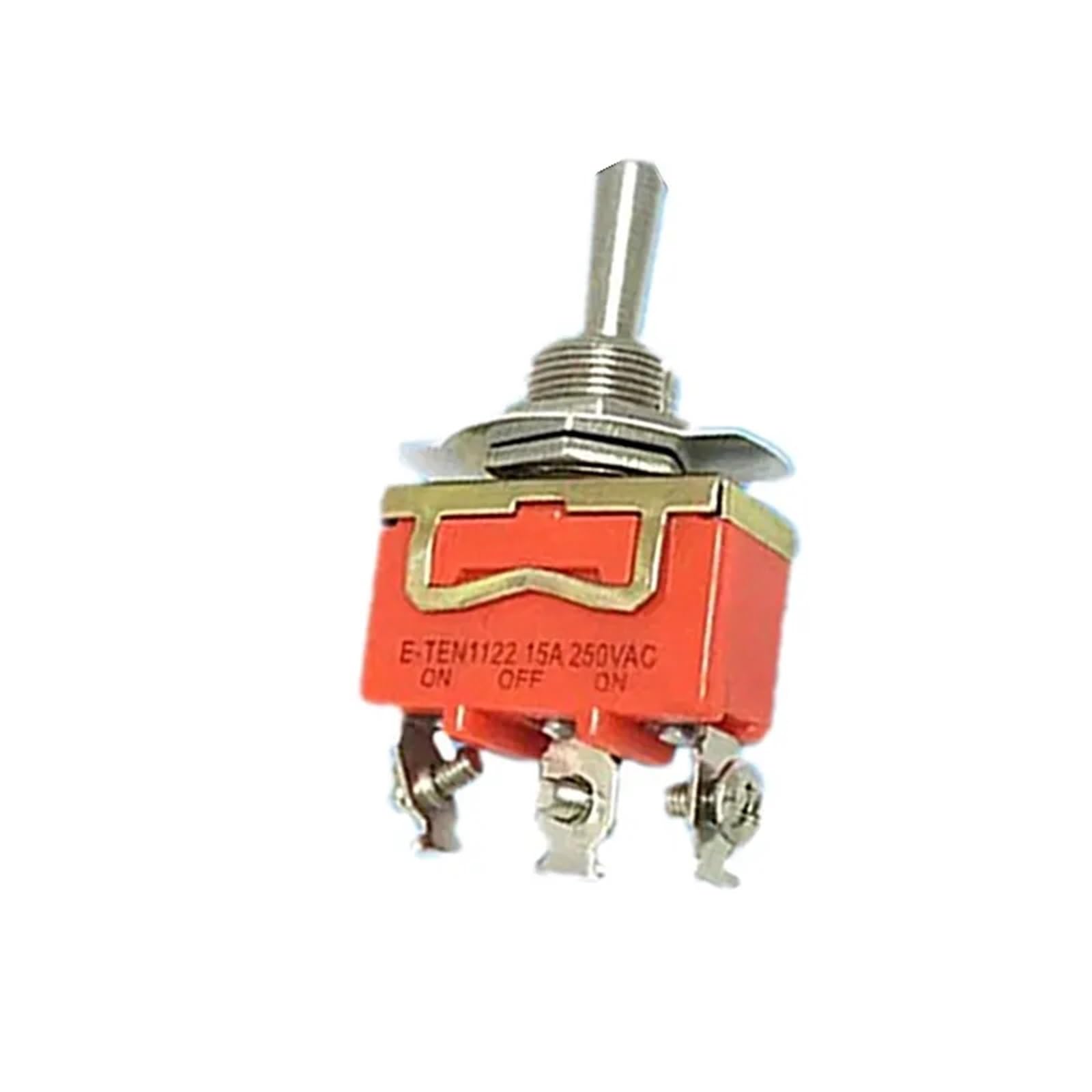 JNURGWLYH 1pc E-TEN1021 1121 1122 1221 1321 1322 Series Orange Toggle Switch 15A 250VAC ON Off ON 2/3 Positions 2/3/4/6 Pins(E-TEN1122 3Pins)