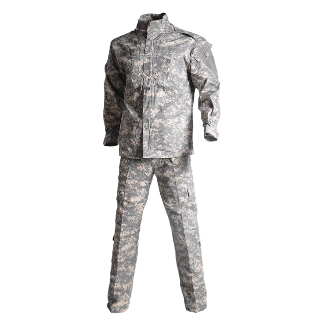 HcclijoMen's Tactical Suit Army Uniform Camouflage SpeciaLces Soldier Training Combat Uniform Jacket And Pants