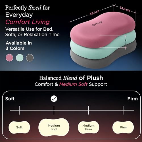 Image of Dr Trust USA 3210 Cuddlee Cuddle Pillow for Cozy Comfort, Deep Sleep, Lounging & Curved Memory Foam Hugging for Side Sleepers, Neck & Shoulder Support, Breathable Soft Fabric Snuggles Pillow