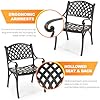NUU GARDEN Cast Aluminum Patio Dining Chairs with Armrests for Indoor Outdoor Bistro Chairs for Balcony, Backyard, Garden, Black with Bronze Edge