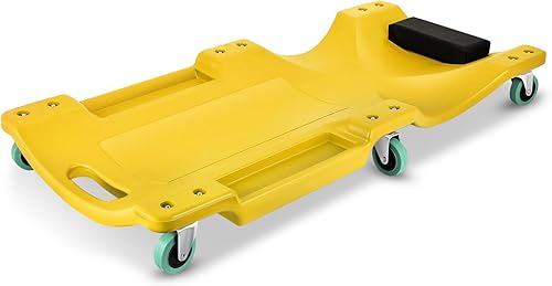 Miniatura 52 de DNA MOTORING Enredadera de plástico de perfil bajo de 40 pulgadas con reposacabezas acolchado, bandejas de herramientas y 6 ruedas, verde