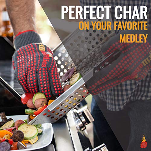 Grillaholics Stainless Steel Grill Wok - Large Capacity BBQ Vegetable Grilling Basket - Thumbnail 4