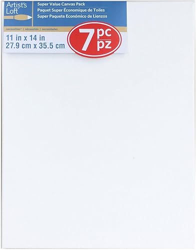 Miniatura 8 de Artist's Loft Necessities - 7 lienzos de algodón sin ácidos para pintura, acrílico y óleos, 1 paquete de 7 unidades de 11 x 14 pulgadas