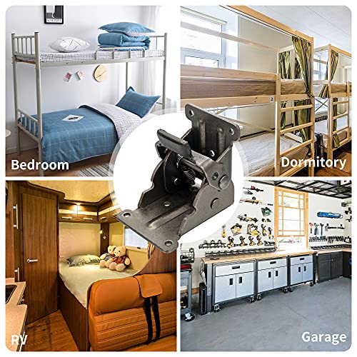 4 Pack Table Leg Folding Bracket Fodable Self Locking Hinge 0-90 Degree Table Bed Leg Feet Extension Support Hardware With Screws For Chair Workbench Wall Shelf, Black #TOP5