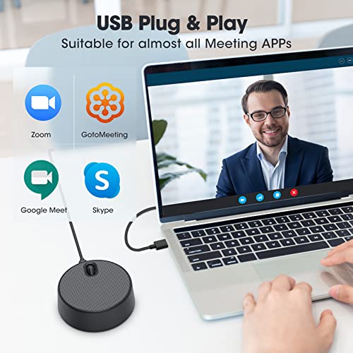 Kixar Usb Computer Speaker With Microphone, Laptop Speaker With Mic, Hand Free Enhanced Voice Pick Up, Compatible With Zoom For Personal Call And Home Office Meeting #TOP3