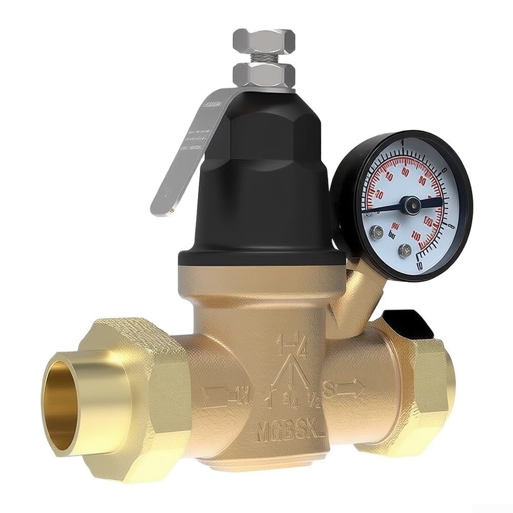 Válvula Reductora de Presión Ajustable para latón DN20 3/4 con para filtro Malla para Agua Fría Caliente hasta 120C Protección (1)