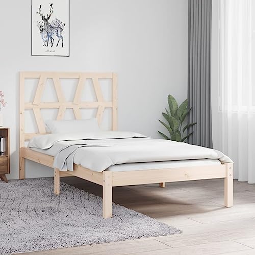 AJJHUUKI Muebles de exterior, marco de cama sin colchón, muebles individuales de madera maciza