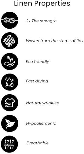 Miniatura 7 de Mantel redondo de lino, 100% lino puro, mantel a rayas italianas, mantel redondo de 60 pulgadas, mantel beige, tela altamente absorbente, lavable,