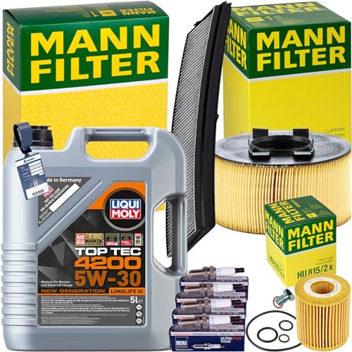 Inspektionspaket + 5L 5W-30 Öl passend für 3er E46 316-318 ti