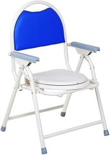 CRBUDY Silla de inodoro plegable, para ancianos, embarazadas, discapacitados, antideslizante, para baño, baño, mesita de noche, color azul