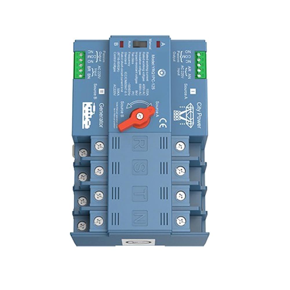 ATS-Dwukrotny automatyczny przełącznik dla generatora lub PV - Przełącznik do sieci miejskiej, Generator 125A 4P