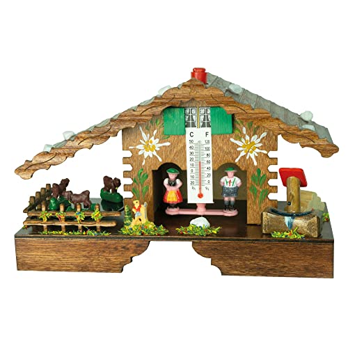 Chalet météo avec vaches pour animer votre décoration de salon rustique