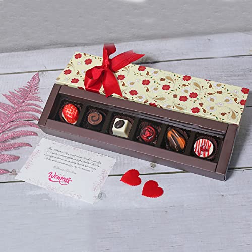 Image of Velvet Fine Chocolates Womens Day Hamper for Ladies, Mom, Employees | 6 Premium Assorted Chocolates Pack