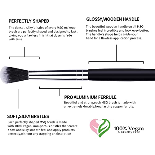 MSQ Eye Makeup Brush Set 8pcs Eyeshadow Makeup Brushes Concealer Brush Liquid Cream Blending Brush Set including Premium Wooden Handles - Image 2
