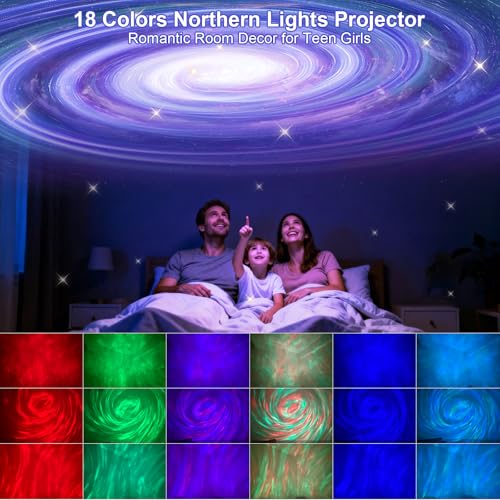 JIWYJOT 3 in 1 Light Projector for Room Decor Aesthetic, Northern Lights Projector, Ocean Lamp & Galaxy Projector for Bedroom Decor, Valentine's Day Gifts for Adults Teen Girl Gifts Ambient Lighting by JIWYJOT - Used condition - Image 3