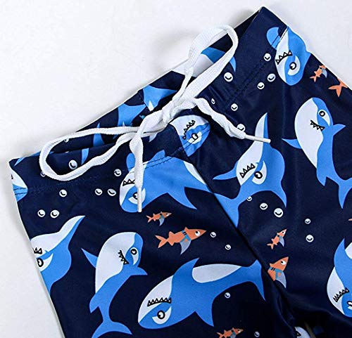 Xmaspjs Baby Toddler Boys Two Pieces Swimsuit Set Boys Crab Bathing Suit Rash Guards With Hat Upf 50+ (Blue Shark, 4-5T) #TOP5