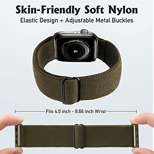 Image of Arae Stretchy WatchBand Compatible for Apple Watch Band 49 /45 /44 /42 /41 /40mm /38mm Comfortable Adjustable Sport Band for iWatch Series 10 9 8 7 6 5 4 SE 3 2 1 Women Men