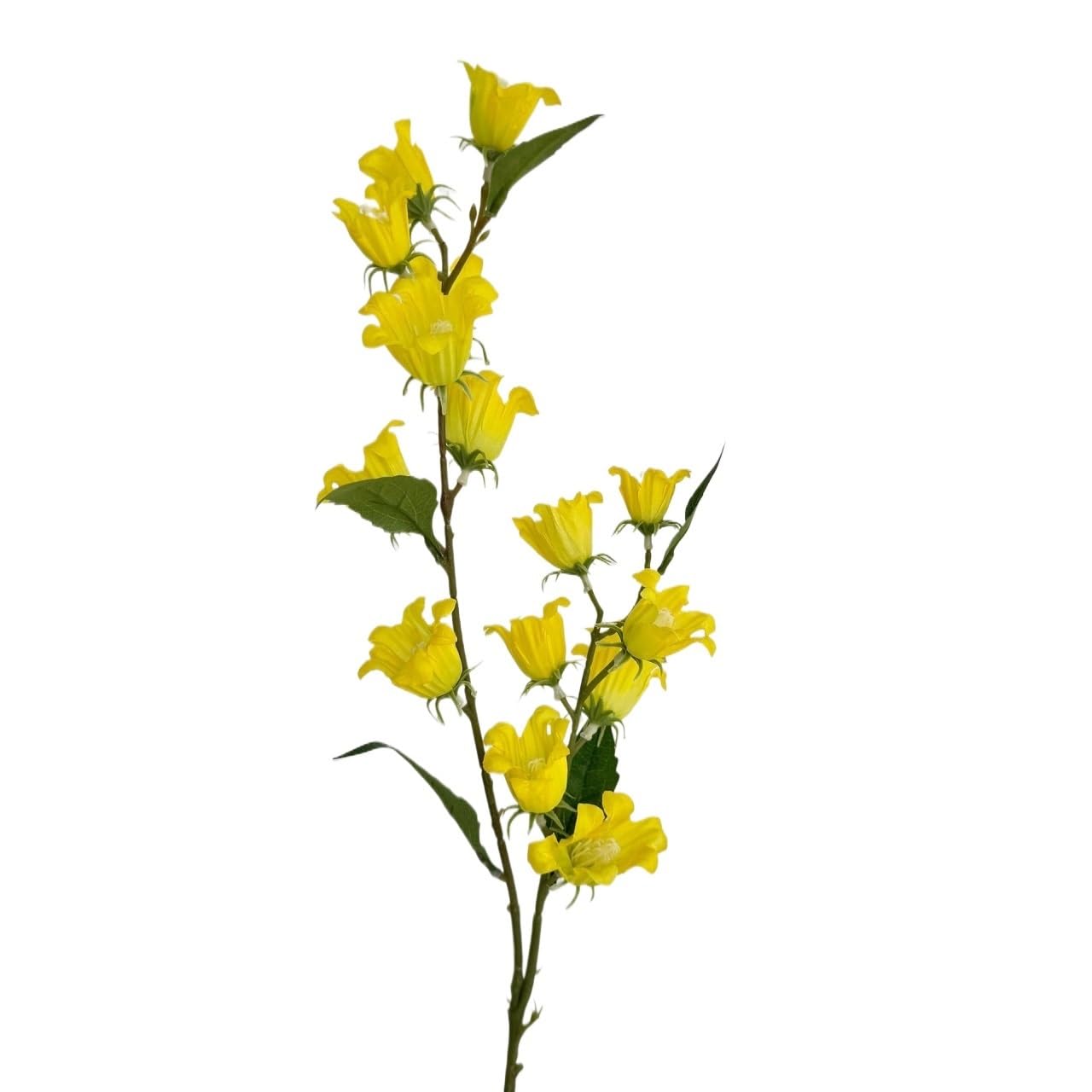 HONKERW fake flowers 4PCS Bellflower Artificial Flower Stem Plant Floral Silk Flowers Faux Bouquets for Tall Floor Vase Home Decor artificial(Gelb)