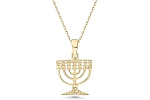 14K Gold Plated Judaica Menorah Necklace - A Gleaming Symbol of Faith and Elegance
