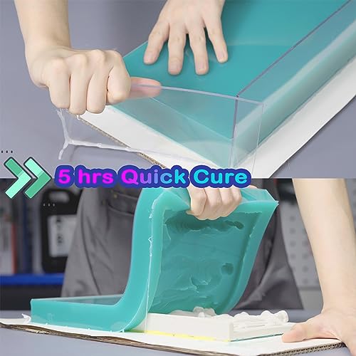 Bbdino Super Elastic Silicone Mold Making Kit, Mold Making Silicone Rubber N.w. 21.16 Oz, Liquid Silicone For Mold Making, Ideal For Casting 3D Silicone Molds| Food Molds 1:1 By Volume, Jade Green #TOP3
