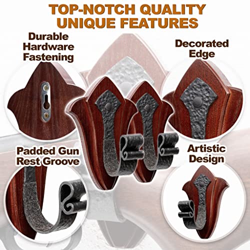 Teslyar Gun Holder Wall Mount Ash Wood Wooden Gun Hanger Hook Stand Rack Gun Hanger Hardwood #TOP3
