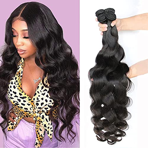 Body Wave Bundles 9A Brazilian Hair Bundles Body Wave Human Hair Bundles 100% Unprocessed Brazilian Body Wave 3 Bundles (10 12 14 Inch)