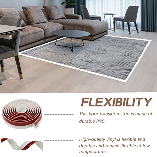 10 Ft Floor Transition Strip Self Adhesive Carpet Threshold Transition Strip Pvc Carpet & Floor Edging Trim Strip,Threshold Height Less Than 5 Mm (White) #TOP2