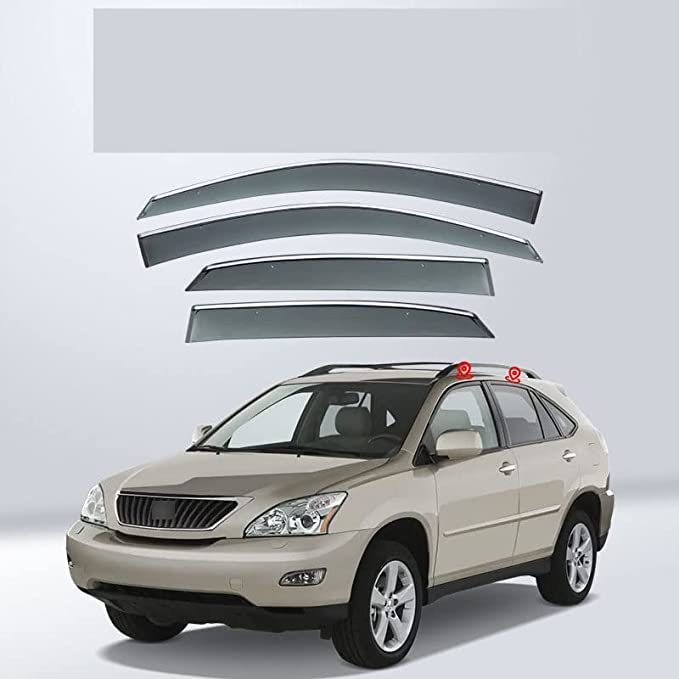 4 Sztuk Dla Lexus RX XU30 2003-2008 Boczne Okna Samochodowe Osłony Przeciwwiatrowe Szyby Przeciwwiatrowe Barwne Osłony Przeciwsłoneczne Deflektor Powietrza